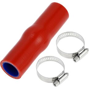 X AUTOHAUX 1 Set 25mm/0.98" 127mm/5.00" Length Blue Red Car Silicone Hose with Clamps Hump Hose Coolant Hose Universal
