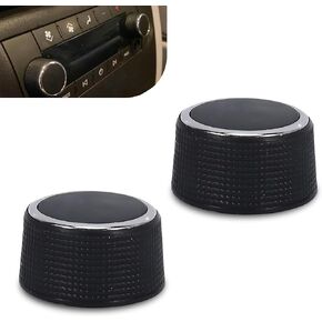2 PCS Car Radio Audio Control Knob, Waterproof Plastic Insert Vehicle Volume Adjustment Knob, Car Dial Tuner Replacement OEM #22912547, Compatible with Cadillac Chevrolet GMC (Black)
