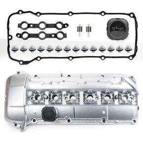 Engine Parts Aluminum Valve Covers Compatible with BMW E46 E39 E60 E83 E53 Z4 325ci 325i 325xi 330ci 330i 330 xi 525i 530i x3 x5 z4 09/2002-2006 Replace 11127512839