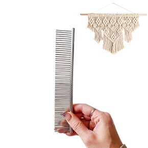 BOCHIKNOT Macrame Fringe Comb - Stainless Steel Arts & Crafts Comb For Fiber Macrame & Knotting - Macrame Tools for Cotton Cord Rope - Macrame Supplies Comb for Wall Hanging & Plant Hangers