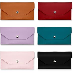 6 Pcs Cash Envelope wallets Reusable PU Leather Money Organizer for Cash Money Pouch Binder Organizer for Women Purses for Women on Holidays, Wedding, Graduation, Birthday