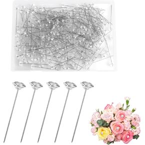 Boutonniere Pins,Corsage Pins,2.5 inch Floral Pins,200 Pieces Diamond Pins for Bouquets,Sewing Pins,Sewing for Crafts, Pins for Flowers,Straight Pins for Wedding Accessories DIY Craft Sewing