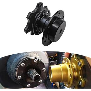 1 PC Car Steering Wheel Quick Release, 3.3" x 2.7" Snap-on Flexible Hub Adapter, Rustproof Elevated Adapter Racing Steering Wheel Kit, Universal Interior Accessories for Most Cars (Black)