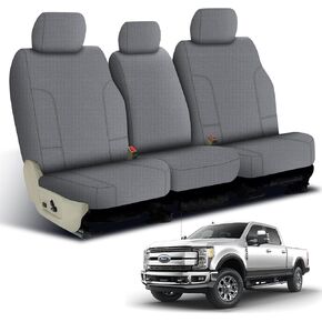 Front Seat Cover for F486 C8 2014 Ford F150 & 2015-2022 F250-F550 XLT and Lariat, Front High Back 40/20/40 Split Seat Cover with Opening Center Console, Washable & Breathable Auto Vehicle Seat Cover