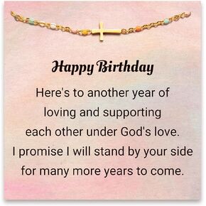 STORYJEWELLERY Cross Bracelet, Birthday Gifts For Women, Birthday Gifts For Her, Mom, Sister, Friend, Wife, Girlfriend, 60th, 70th, 80th, 50th, Birthday Unique Gift Ideas