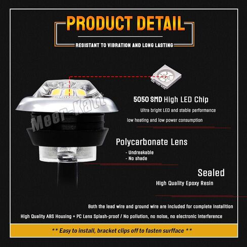 MADCATZ 3/4 Inch Round Amber LED Clearance Side Marker Lights 3 LED with Chrome Bezel for Trailer Truck Pickup Tow Lorry Boat Waterproof 12V DC Two Step Brightness in Saudi Arabia
