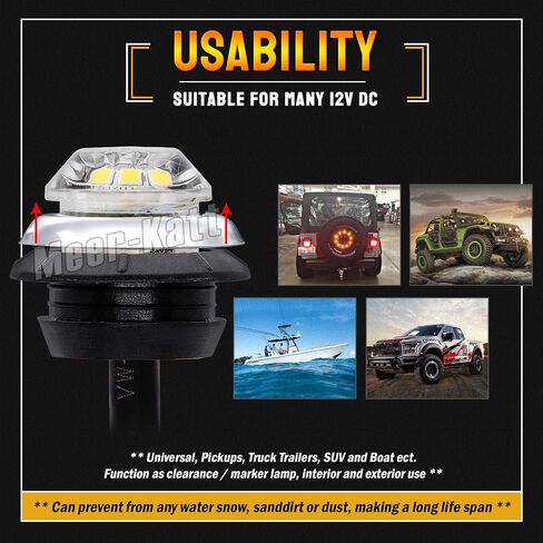 MADCATZ 3/4 Inch Round Amber LED Clearance Side Marker Lights 3 LED with Chrome Bezel for Trailer Truck Pickup Tow Lorry Boat Waterproof 12V DC Two Step Brightness in Saudi Arabia