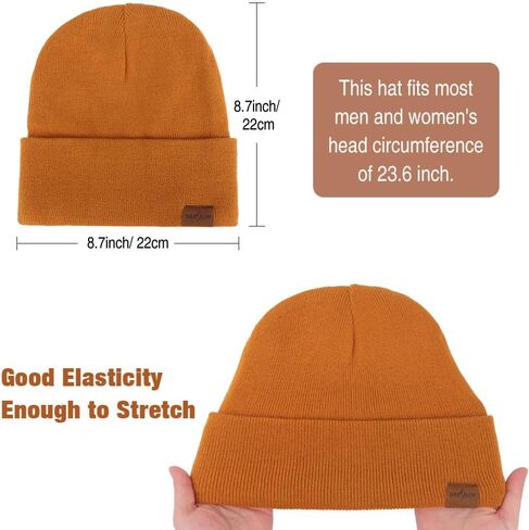 DRESHOW Satin Lined Knit Beanie Hat for Women Men Warm Winter Beanie Hat Silk Lined Caps Cuffed Hat Soft Unisex Skull Cap in Kuwait