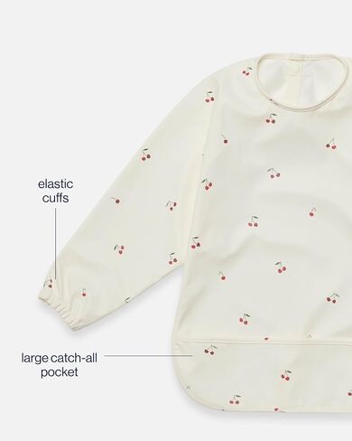 Lalo Smock Bib - Long Sleeve Baby Bib, Elastic Cuffs for Comfort, Large Catch-All Pocket in Saudi Arabia
