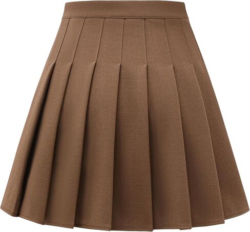 Womens Stretchy Pleated Mini Skirt Comfort High Waist Cheerleader School Uniform Skirt in Saudi Arabia