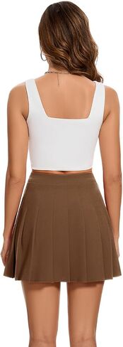 Womens Stretchy Pleated Mini Skirt Comfort High Waist Cheerleader School Uniform Skirt in Saudi Arabia