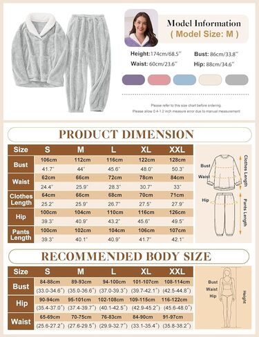 HEEKEPK Womens Fluffy Pajamas Set Fleece Fuzzy Winter Warm Pj Sets Pullover Pants Plush 2 Piece Loungewear Sleepwear Pockets in Kuwait
