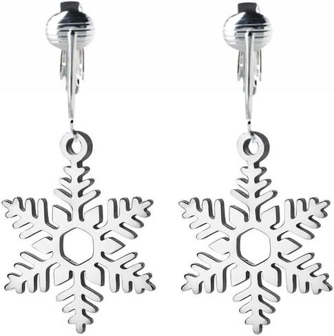Aloha Earrings Non Pierced Clip On Snowflake Dangling Earrings in Saudi Arabia