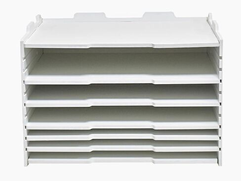 9 Tier-Desk File Organizer, Stackable Paper Tray, Printer Paper Storage for Office, Sorter Organizer for Letter/A3 Office File Folder Holder -White (Horizontal-9tray(with 8 Adjustable Shelves)) in Saudi Arabia