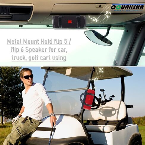 Metal Wall Mount Compatible for jbl Charge 4/Charge 5/Flip 6/Flip 5,Secure Shelf Holder with Adjustable Leather Straps, Speaker Wall Bracket for Ceiling (Black) in Kuwait