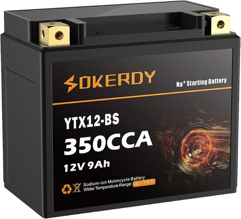 بطارية دراجة نارية YTX12-BS، بطارية 350CCA Na+، بطارية صوديوم 12 فولت 9 أمبير للمركبات ATV، UTV، Jet Ski، عربات الثلوج in Saudi Arabia