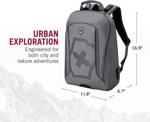 حقيبة ظهر Victorinox Touring 2.0 City Daypack - حقيبة ظهر احترافية للكمبيوتر المحمول للعمل والاستخدام الخارجي - تتميز بحقيبة مقاومة للماء - 17 لتر، رمادي فاتح in Kuwait
