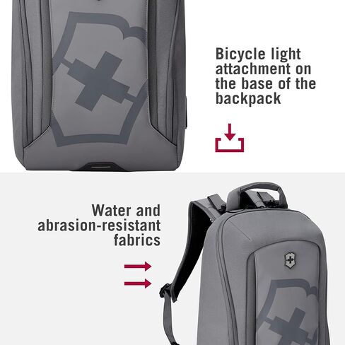 حقيبة ظهر Victorinox Touring 2.0 City Daypack - حقيبة ظهر احترافية للكمبيوتر المحمول للعمل والاستخدام الخارجي - تتميز بحقيبة مقاومة للماء - 17 لتر، رمادي فاتح in Kuwait