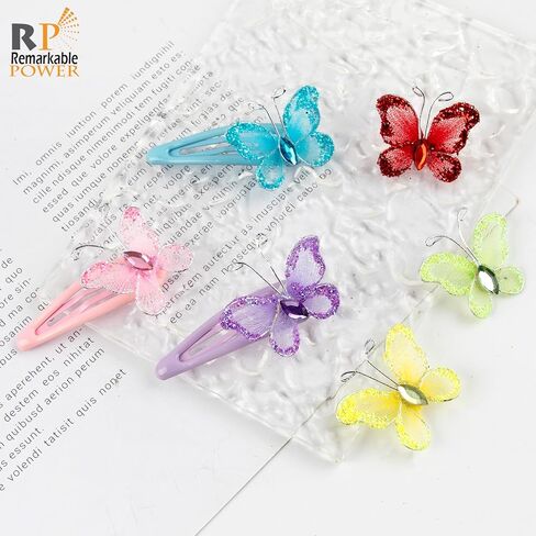 RP Remarkable Power, 80 Pack Sheer Mesh Wire Glitter Butterfly with Gem for Home Decors Craft 8 Colors in Saudi Arabia