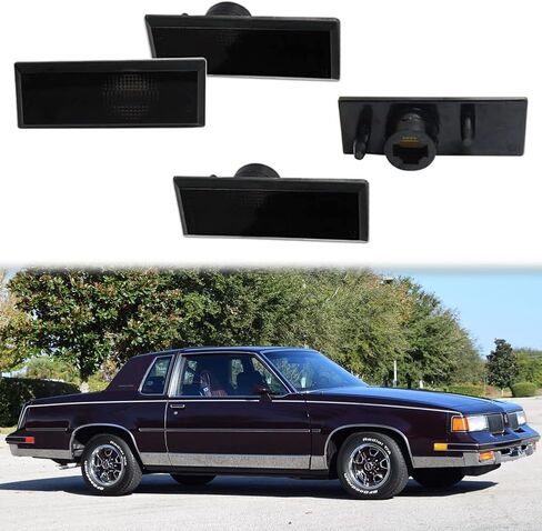 GTINTHEBOX for 1981-1988 Oldsmobile Cutlass 442 Front Amber Lens & Rear Red Lens Bumper Side Marker Light Fender Lamp Housing kit Assembly, 4pcs in Saudi Arabia