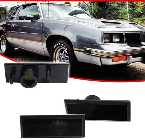 GTINTHEBOX for 1981-1988 Oldsmobile Cutlass 442 Front Amber Lens & Rear Red Lens Bumper Side Marker Light Fender Lamp Housing kit Assembly, 4pcs in Saudi Arabia