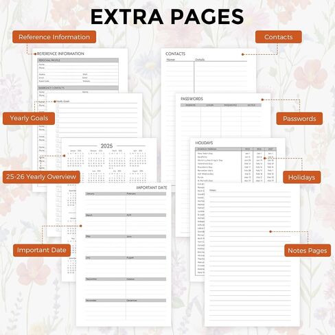 2025 Planner - A5 Daily Weekly Monthly Planner, January 2025 - December 2025, 6" x 8.5", Planner 2025 with Monthly Tab, Flexible Cover, Wirebound, Inner Pocket in Saudi Arabia