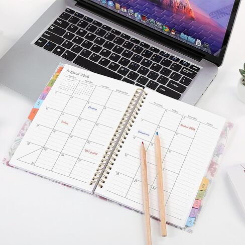 2025 Planner - A5 Daily Weekly Monthly Planner, January 2025 - December 2025, 6" x 8.5", Planner 2025 with Monthly Tab, Flexible Cover, Wirebound, Inner Pocket in Saudi Arabia