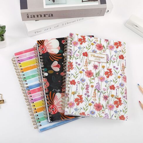 2025 Planner - A5 Daily Weekly Monthly Planner, January 2025 - December 2025, 6" x 8.5", Planner 2025 with Monthly Tab, Flexible Cover, Wirebound, Inner Pocket in Saudi Arabia