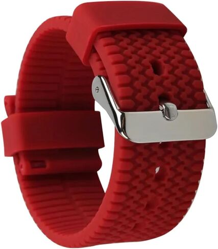 Elite Texture Silicone Watch Band for Men Women - Quick Release - Choose Color and Size (Stainless Steel Buckle) - 20mm and 22mm Watch Straps in Saudi Arabia