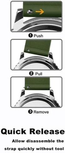 Elite Texture Silicone Watch Band for Men Women - Quick Release - Choose Color and Size (Stainless Steel Buckle) - 20mm and 22mm Watch Straps in Saudi Arabia