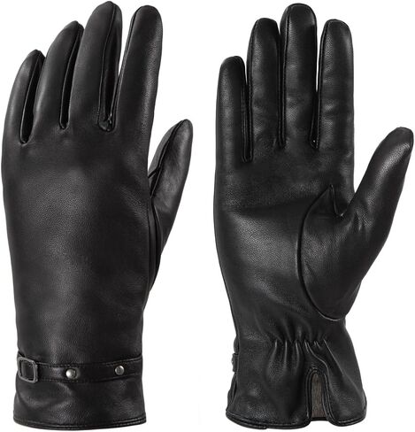 LADYBRO Black Winter Gloves for Women Touchscreen Warm Driving Lambskin Gloves Wool in Kuwait