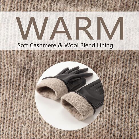 LADYBRO Black Winter Gloves for Women Touchscreen Warm Driving Lambskin Gloves Wool in Kuwait