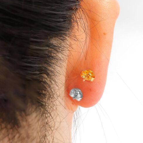 20Pcs/10 Pairs Earring Backs 14K Gold 925 Sterling Silver Earring Backs Replacement Hypoallergenic Secure Earring Backings Locking Earing Backs for Droopy Ears Earring Backs for Studs Earring Stoppers in Kuwait