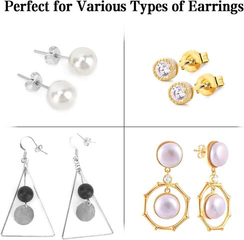 20Pcs/10 Pairs Earring Backs 14K Gold 925 Sterling Silver Earring Backs Replacement Hypoallergenic Secure Earring Backings Locking Earing Backs for Droopy Ears Earring Backs for Studs Earring Stoppers in Kuwait