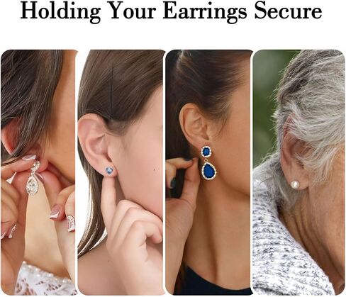 20Pcs/10 Pairs Earring Backs 14K Gold 925 Sterling Silver Earring Backs Replacement Hypoallergenic Secure Earring Backings Locking Earing Backs for Droopy Ears Earring Backs for Studs Earring Stoppers in Kuwait