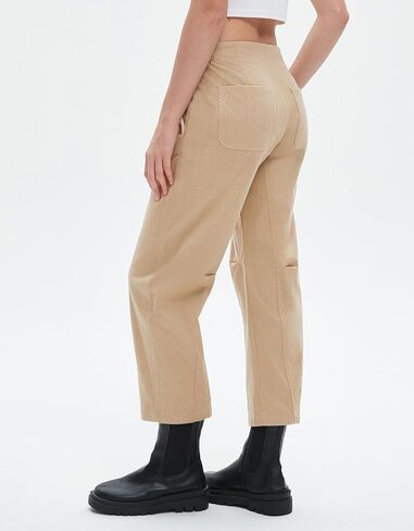 Kedera Corduroy Pants for Women 2024 Casual Wide Leg Fall Pants Cropped Barrel Jeans Baggy Work Trousers with Pockets in Saudi Arabia