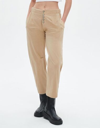 Kedera Corduroy Pants for Women 2024 Casual Wide Leg Fall Pants Cropped Barrel Jeans Baggy Work Trousers with Pockets in Saudi Arabia