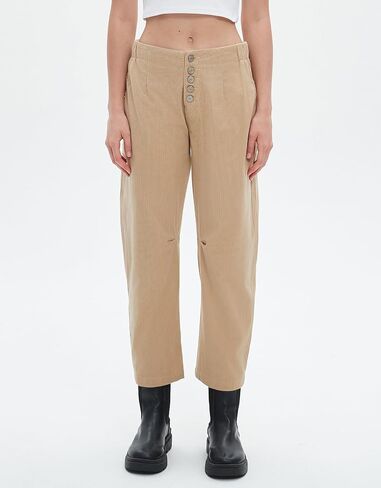 Kedera Corduroy Pants for Women 2024 Casual Wide Leg Fall Pants Cropped Barrel Jeans Baggy Work Trousers with Pockets in Saudi Arabia