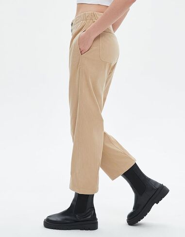 Kedera Corduroy Pants for Women 2024 Casual Wide Leg Fall Pants Cropped Barrel Jeans Baggy Work Trousers with Pockets in Saudi Arabia