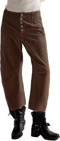 Kedera Corduroy Pants for Women 2024 Casual Wide Leg Fall Pants Cropped Barrel Jeans Baggy Work Trousers with Pockets in Saudi Arabia