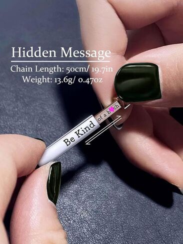 Be Kind of A B Necklace for Women - Secret Hidden Message Bi Chain ch Pendant Necklace, Best Y Shape B Jewlery in Saudi Arabia