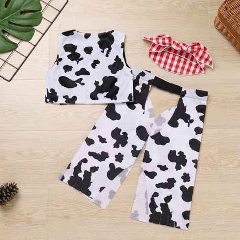 IBTOM CASTLE Baby Halloween Cowboy Costume Cowboy or Cowgirl Vest + Hat + Plaid Bandana Toddler 3Pcs Fancy Dress Up Outfit in Saudi Arabia