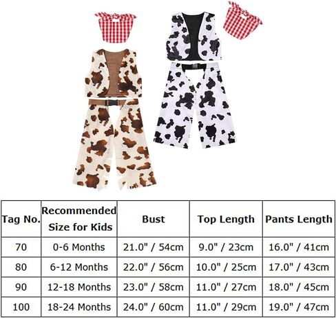 IBTOM CASTLE Baby Halloween Cowboy Costume Cowboy or Cowgirl Vest + Hat + Plaid Bandana Toddler 3Pcs Fancy Dress Up Outfit in Saudi Arabia