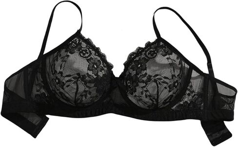 MakeMeChic Women's Plus Size Floral Lace Lingerie Bra Spaghetti Strap Push Up Bralette in Saudi Arabia
