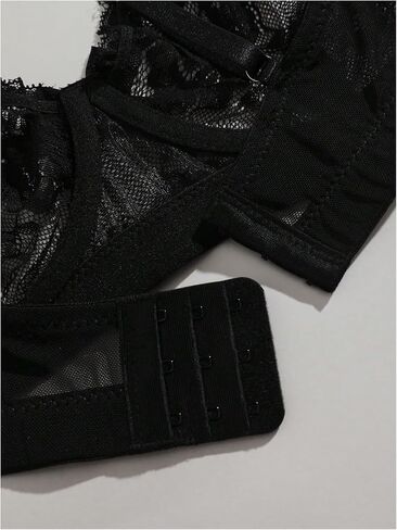 MakeMeChic Women's Plus Size Floral Lace Lingerie Bra Spaghetti Strap Push Up Bralette in Saudi Arabia