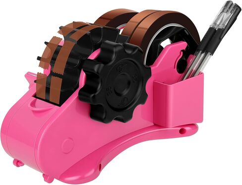 Pink Heat Tape Dispenser Sublimation for Heat Transfer Tape, Multiple Roll Cut Semi Automatic Heat Resistant Tape Dispenser for Taping Vinyl onto T-Shirts, with 1"& 3" Two Cores for Heat Press Tape in Saudi Arabia
