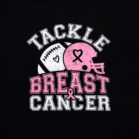 BANGELY Breast Cancer Awareness Sweatshirt Women Tackle Breast Cancer Football Shirts Pink Ribbon T Shirts Long Sleeve Tops in Kuwait