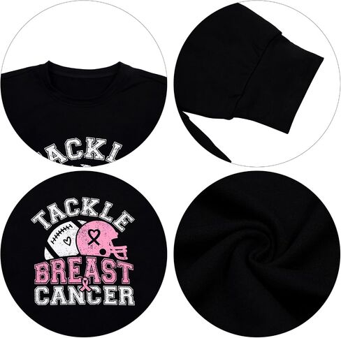BANGELY Breast Cancer Awareness Sweatshirt Women Tackle Breast Cancer Football Shirts Pink Ribbon T Shirts Long Sleeve Tops in Kuwait