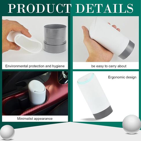 ZKFAR 1 PC Car Trash Can with Lid, Portable Mini Storage Bin, Hygienic Leak-Proof Noise-Free Storage Box, Universal Garbage Management Accessories for Most Cars, Home (Black) in Saudi Arabia