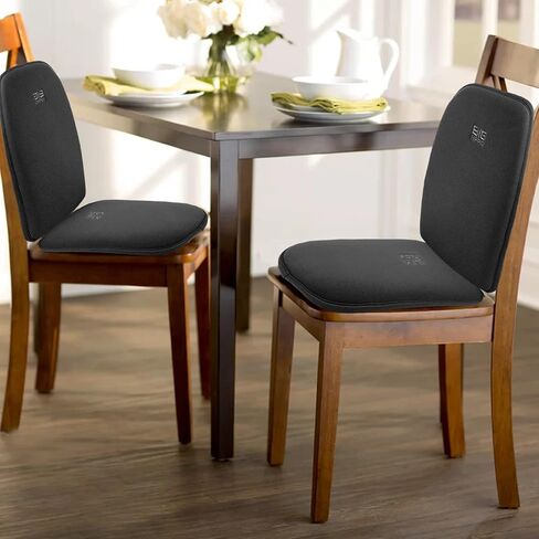 Big Hippo Chair Pads Memory Foam and Lumbar Support Pillow, Chair Seat Cushion Non Slip Rubber Back Thicken Chair Padding with Elastic Bands for Home Office Outdoor Seats (Brown-Set of 1) in Kuwait